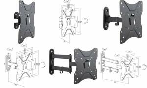 LogiLink TV-Wandhalterung Full Moti on, für 58,42 - 106,68 cm (11115840