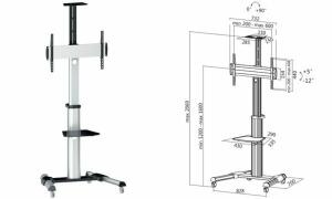 LogiLink TV-Ständer, dreh- & neigba r, für 96,98 - 177,8 cm (11115857)