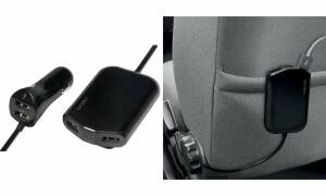 LogiLink USB KFZ-Ladegerät für Vord er- & Rücksitze, schwarz (11116095)