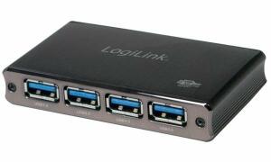 LogiLink USB 3.0 Hub mit Netzteil, 4 Port, Aluminiumgehäuse (11116098)
