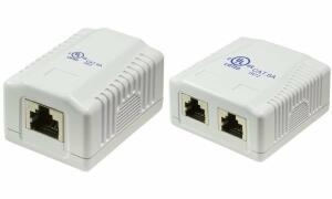 LogiLink Anschlussdose Kat.6A mit A ufputzbox, 2x RJ45, STP (11116120)