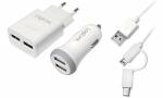 LogiLink USB-Ladegeräte-Set, 2-teil ig, je 2x...