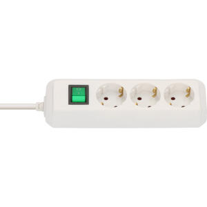 brennenstuhl Steckdosenleise Eco-Line - 3-fach, 3m, weiß, Schalter
