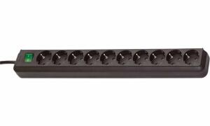 brennenstuhl Steckdosenleiste Eco- Line, 10-fach, schwarz (11278015)