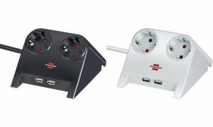 brennenstuhl Tischsteckdose Deskto p-Power, 2-fach, 2 x USB (11278194