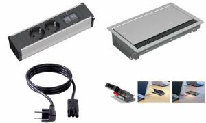BACHMANN Steckdoseneinheit CONI, 3-fach, 2 x RJ 45 (11290078)