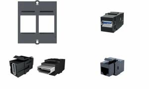 BACHMANN Modul für 2 Keystone Daten anschlüsse, schwarz (11296062)
