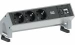 BACHMANN Steckdoseneinheit DESK 2 , 4-fach, Aluminium...
