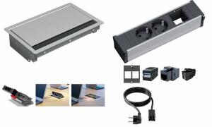 BACHMANN Steckdoseneinheit CONI, 3-fach, Aluminium (11297159)