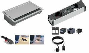 BACHMANN Steckdoseneinheit CONI, 3-fach, Aluminium (11297160)