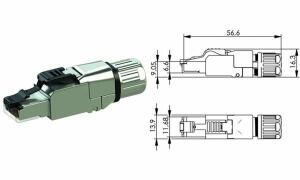 Telegärtner RJ45-Steckverbinder MFP 8 IE Kat.6a (tief) T568B (18800193)