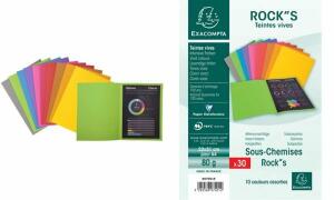 Exacompta EXACOMPTA Aktendeckel ROCKS, DIN A 4, 80 g/qm, sortiert