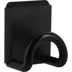 Unilux FIL MAGNETIC Kleiderhaken mit Magnetbefestigung schwarz, Tragkraft: 12 kg, 8 x 10 cm, Rückseite mit Anti-Rutsch-Beschichtung