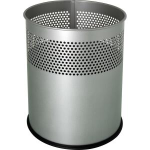 helit Stahl-Papierkorb the dot, 1 5 Liter, alu-grau (5125199)