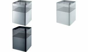 helit Stahl-Papierkorb the dot, 1 8 Liter, mittelgrau (5125202)