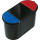 helit Papierkorb the triple, oval , PE, schwarz/rot/blau (5161035)