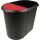helit Papierkorb the double, oval , PE, schwarz/rot (5161039)