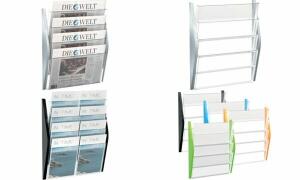 helit 4er Wand-Prospekthalter the arc, DIN A3 quer,schwarz (5170351)