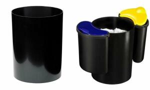 CEP Papierkorb CONFORT mit Nasseins ätzen, schwarz/gelb/blau (52535229)