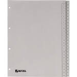 HETZEL Kunststoff-Register, Zahlen, A4, 1-52, PP, grau...