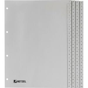 Register A4 1-100 grau HETZEL 721311
