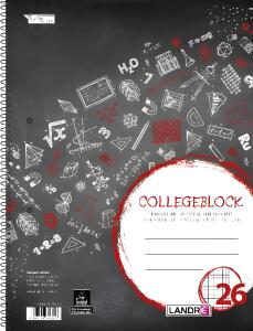 Collegeblock "College" A4 80 Blatt, 70 g/m², 4fach gelocht, kariert