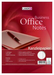 LANDRÉ Kanzleipapier "Office", A3/A4 gefalzt, 80 g/m², kariert mit Rand links und rechts, 250 Bogen pro Packung