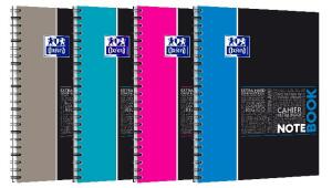 Oxford Studium A4+ Hardcover doppelspiralgebundenes Notebook, 7 mm liniert, 80 Blatt, sortierte Farben, SCRIBZEE® kompatibel
