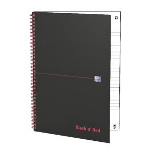 Office Black n Red Spiralbuch A4 liniert, 70 Blatt, Hardcover, 5er