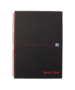 Office Black n Red Spiralbuch A5 liniert, 70 Blatt, Hardcover, 5er