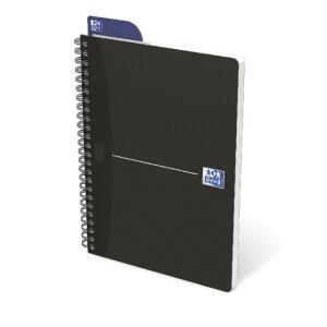 Oxford Office Spiralbuch "Essentials" A5, kariert 5 mm, 90 Blatt, Optik Paper®,ohne Mikroperforation, 5er-Packung, Farbe: Schwarz