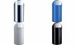 helit Metall-Abfalleimer the dome , 50 Liter, mittelgrau...