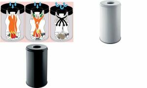 helit Stahl-Papierkorb the guardia n, 50 Liter, lichtgrau (5690645)