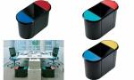 helit Papierkorb the triple, oval , PE, schwarz/gelb/blau...