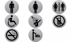 helit Piktogramm the badge WC Beh inderte, rund, silber (5690767)