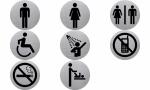 helit Piktogramm the badge WC Beh inderte, rund, silber...