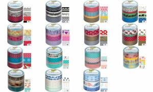 folia Deko-Klebeband Washi-Tape BLU MENREIGEN, 4er Set (57905093)