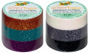 folia Deko-Klebeband Glitzer-Tape, kupfer/türkis/violett (57905099)