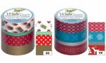 folia Deko-Klebeband Washi-Tape WEI HNACHTEN RETRO, 4er...