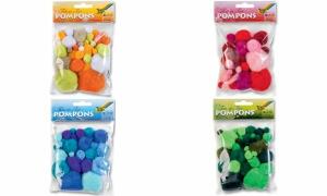 folia Pompons, 30 Stück, TON IN TON MIX Rot (57905989)