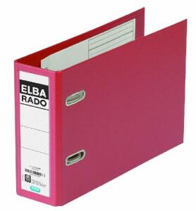 ELBA Ordner "rado plast" A5 quer, PP, mit auswechselbarem Rückenschild, Rückenbreite 7,5 cm, rot