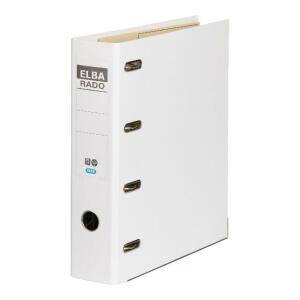 ELBA Doppelordner "rado plast", 2 x A5 quer, PP, mit auswechselbarem Rückenschild, Rückenbreite 7,5 cm, weiß