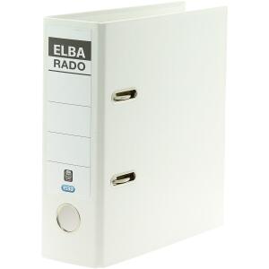 ELBA Ordner "rado plast" A5 hoch mit Griffloch, PP, mit auswechselbarem Rückenschild, Rückenbreite 7,5 cm, weiß