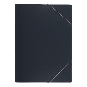 Oxford Eckspanner A4, aus PP 0,5 mm, Mappe mit silberfarbenem Gummi, für ca. 50 DIN A4-Blätter, anthrazit