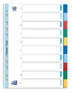 Register A4 as 0,12 mm starker PP-Folie, blanko, 10 Blatt, 5-farbig,
