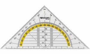WESTCOTT Geometriedreieck, Hypotenuse: 14 0 mm, transparent (62350176)