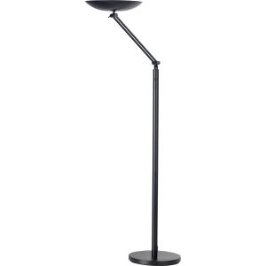 Unilux VARIALUX ARTICULATED LED-Stehleuchte schwarz, flexibel durch Gelenkarm, dimmbar, Drehschalter am Mast, warmweißes Licht