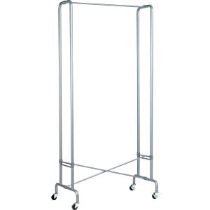 Unilux FOLDY Rollgarderobe metallgrau, platzsparend faltbare Kleiderstange mit Schwenkrollen, 180x88x49 cm, Lieferung montiert