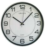 Unilux MAGNET Wanduhr mit Magnetbefestigung metallgrau, Durchmesser: 30,5 cm, Quarzuhrwerk,  m. Batterie