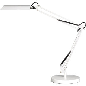 Unilux SWINGO LED-Schreibtischleuchte weiß, dimmbar, Gelenkarm, inkl. Standfuß und Klemmbefestigung